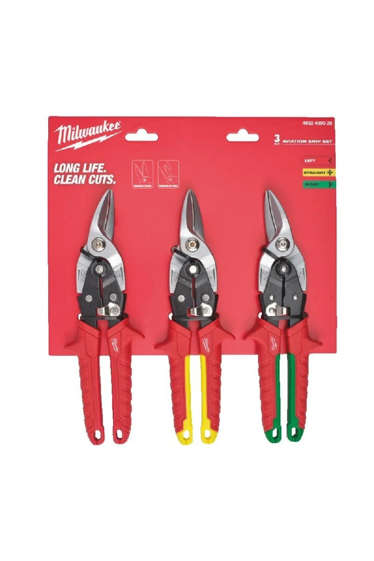 Milwaukee Kaportacı Makası 3'lü Set (Sağ, Sol, Düz)