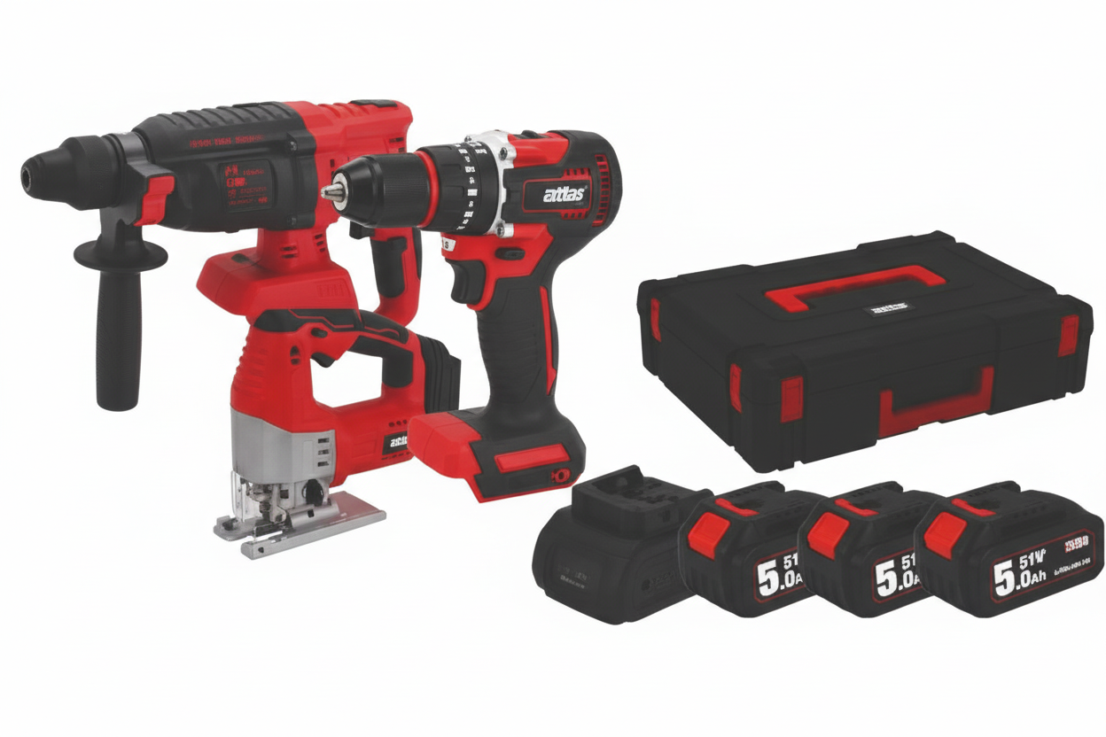 Attlas ATB 21 - 3'lü Kombo Set 2 Akülü Vidalama Seti (Kömürsüz Motor)