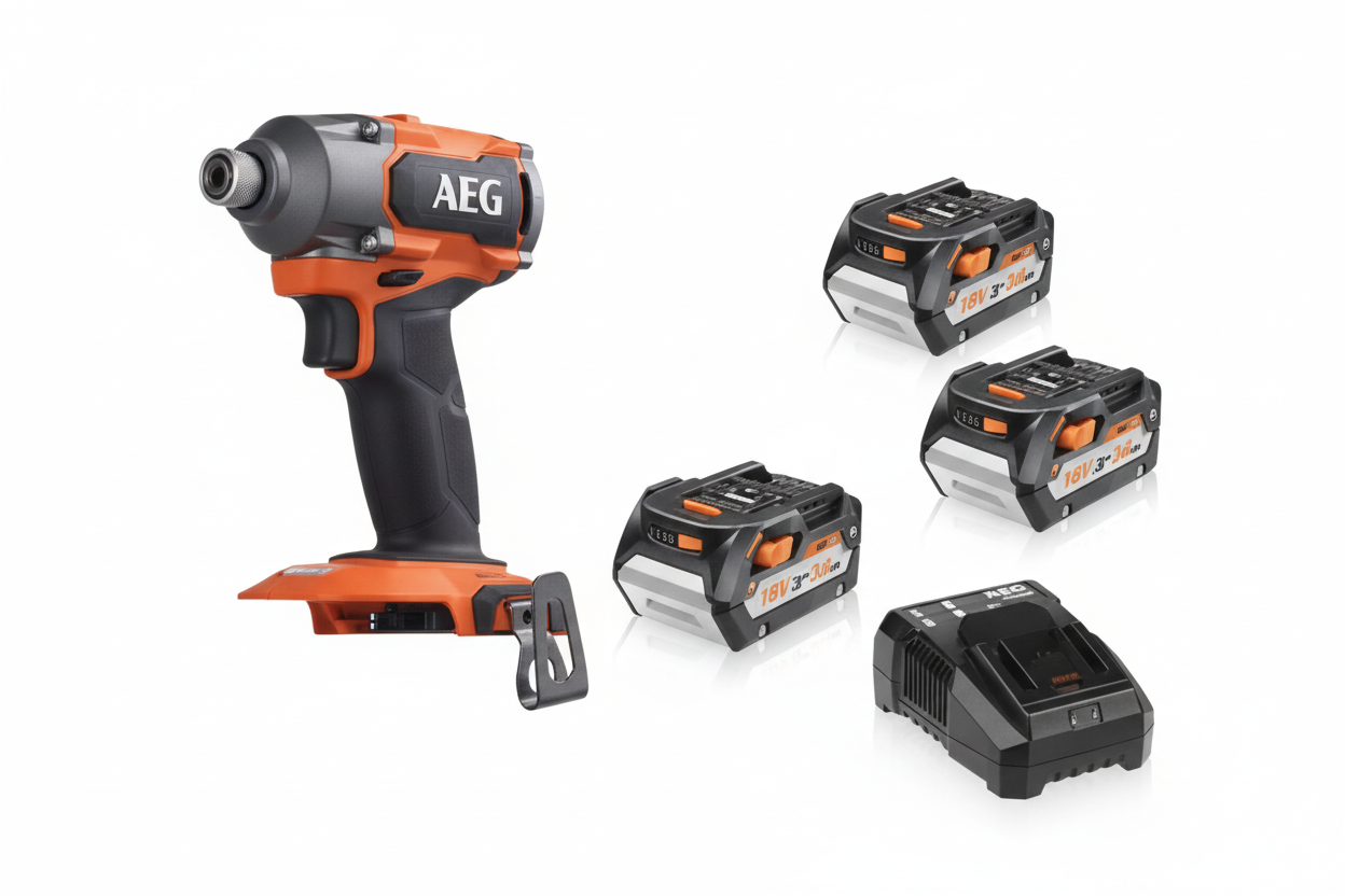 AEG BSS 18C3B3 502 Akülü Darbeli Vidalama 18V 3x4.0Ah Li-ion Bataryalı Set