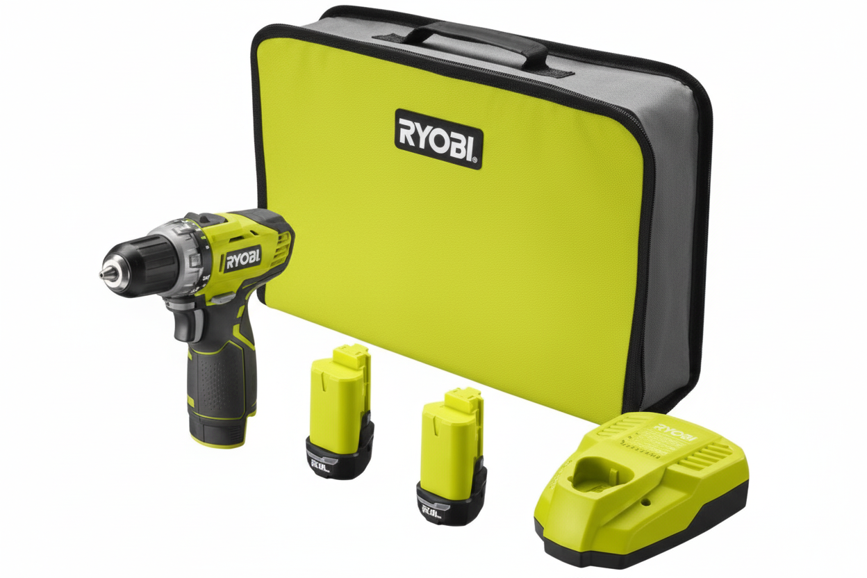 Ryobi RCD1201 Kompakt Akülü Vidalama 12V Li-Ion 2 Bataryalı Çantalı Set