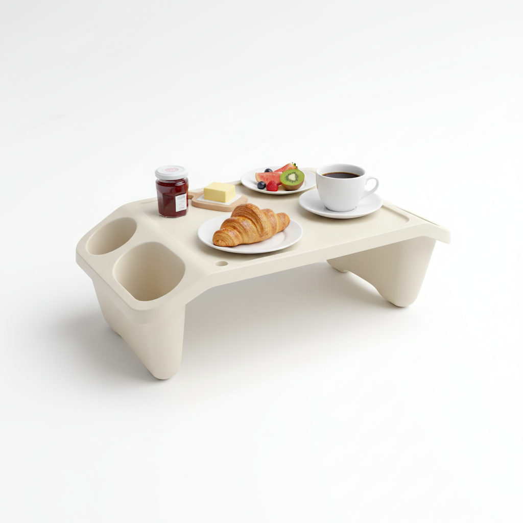 Çok amaçlı sehpa pastel krem 60x30x21 cm kahvaltılıkla