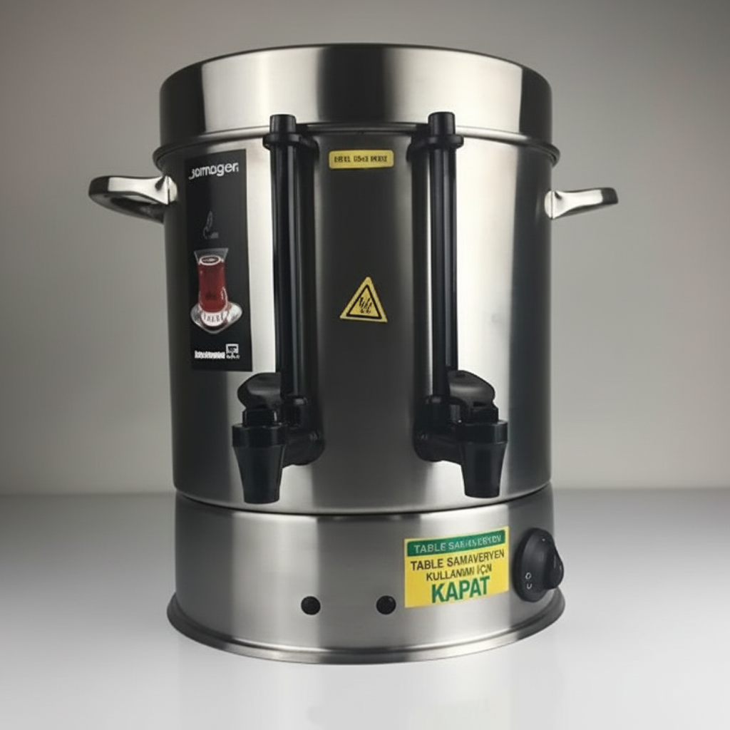 Pegasus 120 Bardak Çelik Semaver – Geniş Kapasiteli Elektrikli Çay Otomat