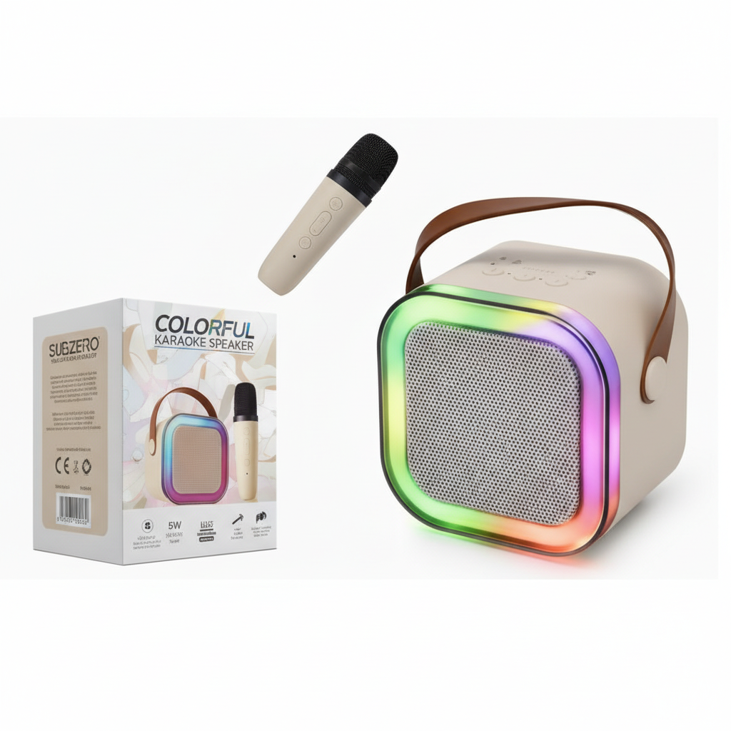 Subzero WR187 Karaoke Speaker – Bluetooth Mikrofonlu RGB Işıklı Bluetooth Hoparlör