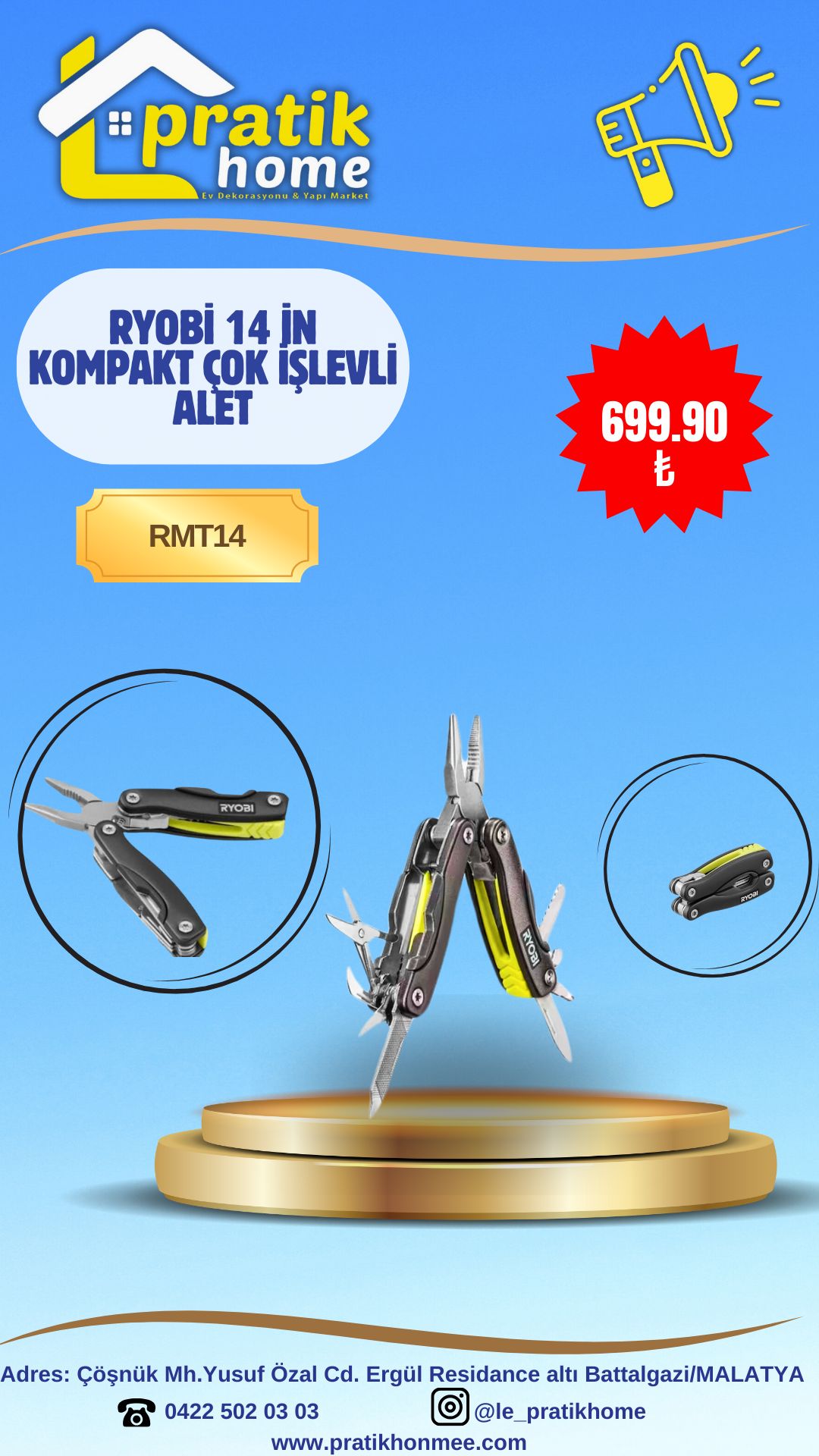 RYOBİ  RMT14  KOMPAKT ÇOK İŞLEVLİ ALET