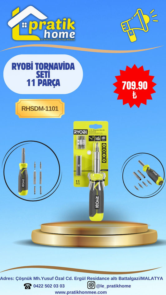 RYOBİ RHSDM-1101 TORNAVİDA SETİ 11 PARÇA