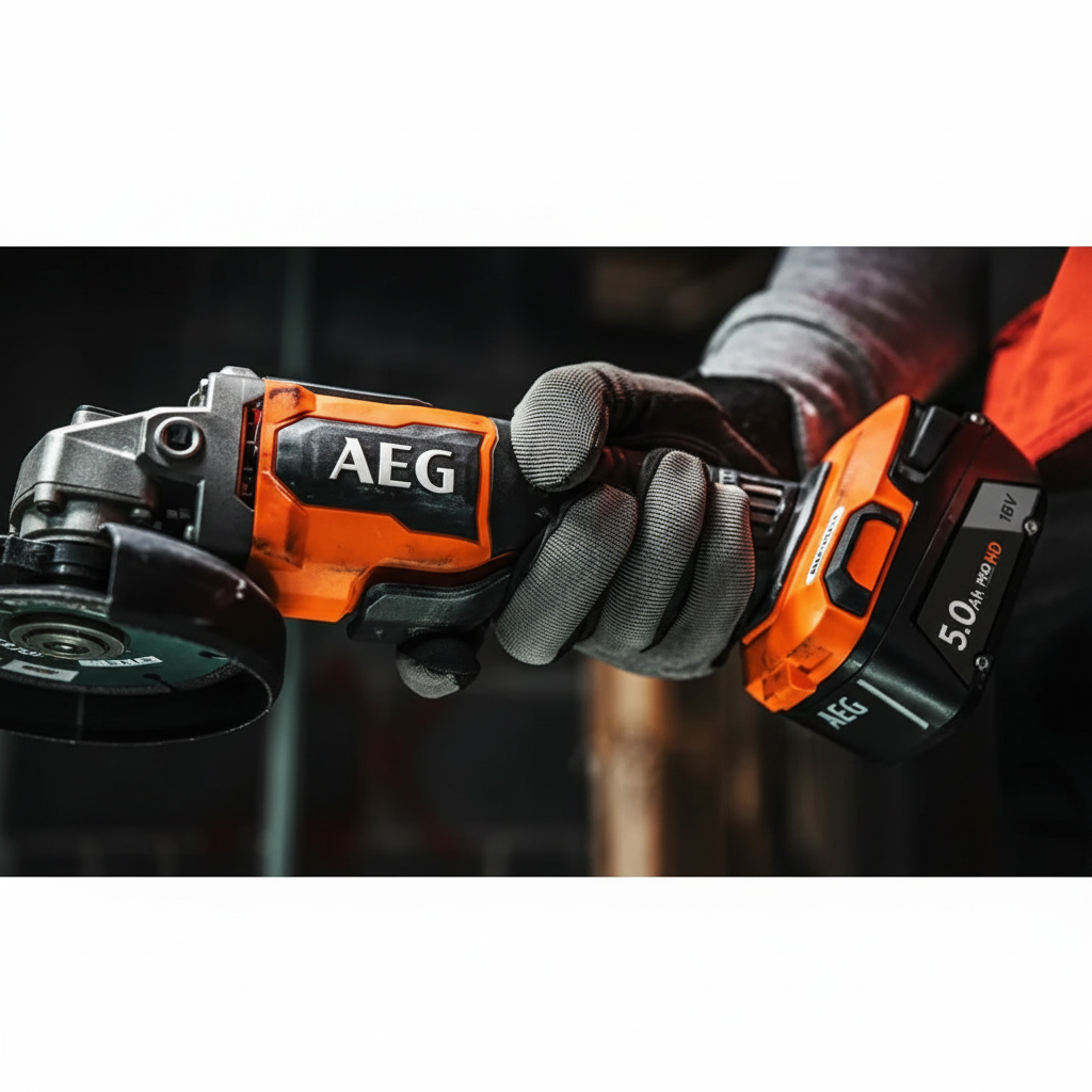 AEG 18V Akülü Avuç Taşlama BEWS 18-115 BLPX2 115mm Brushless 2x4.0Ah Profesyonel Set