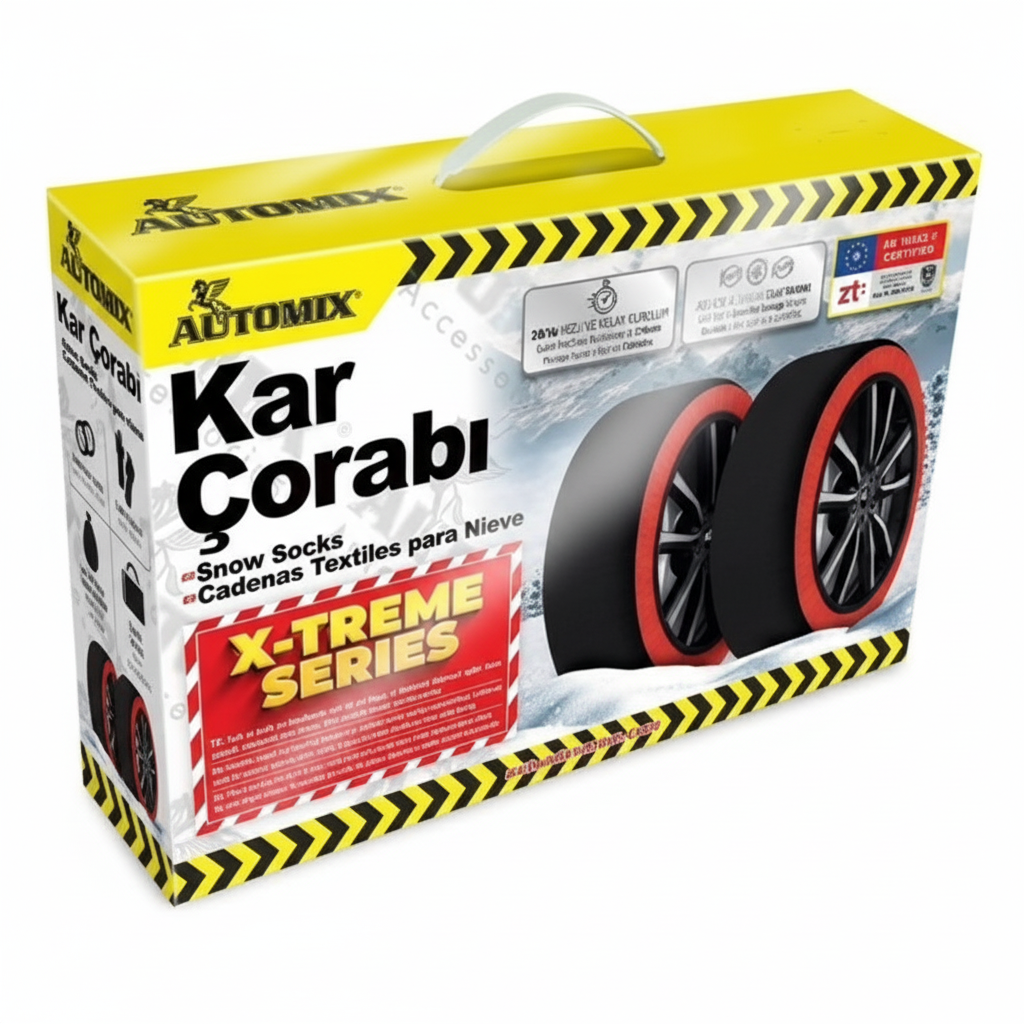 Automix Süper X Kar Çorabı – Kış Lastiği Çorabı (Kar & Buz Yol Tutucusu)