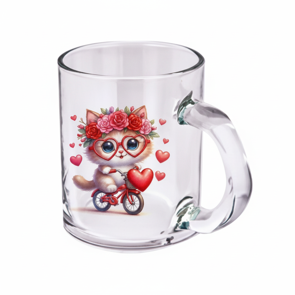 Sublimasyonlu Cam Kupa Bardak - Kişiselleştirilebilir