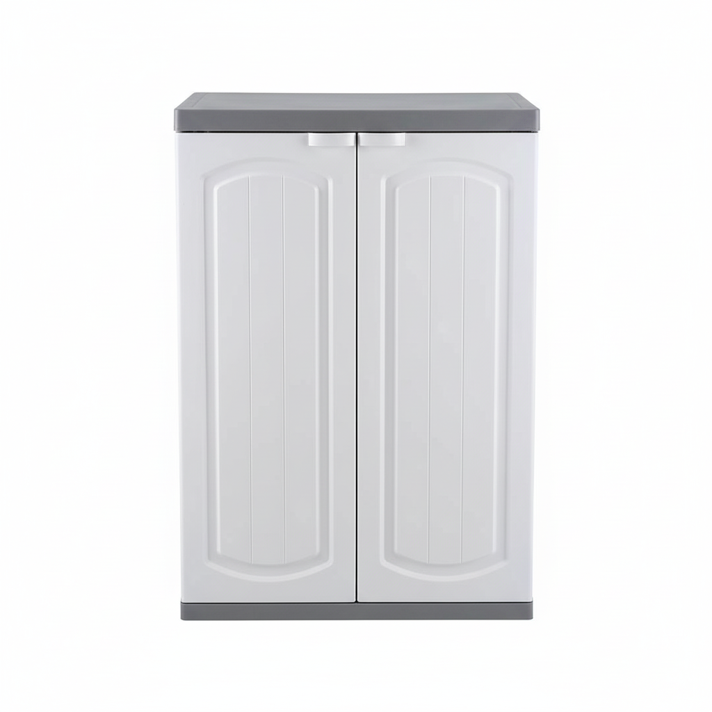 CLK-805 Plastik 2 Kapaklı Çok Amaçlı Banyo Dolabı Demonte Beyaz (84*60*41)