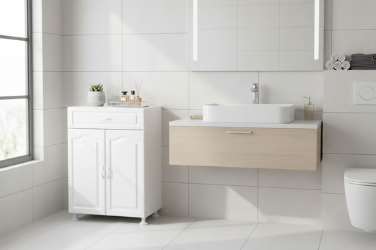 2 Kapaklı Çekmeceli PVC Dolap (82x63x38)