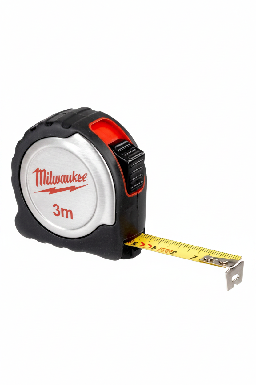 Milwaukee Ağır Hizmet Tipi İnox Gövdeli Şerit Metre 3 Mt x 16mm