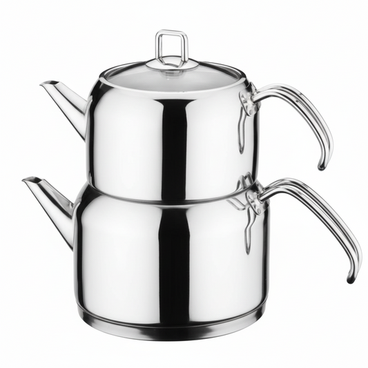 S1311 Evimsaray Ece Mini Boy Çaydanlık - Paslanmaz Çelik Çay Seti