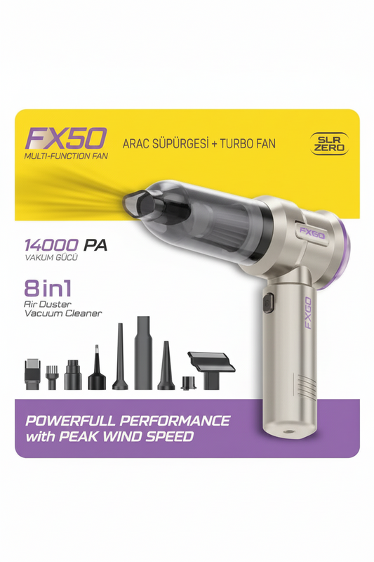 Subzero Araç İçi Vacuum Süpürge 14000 Pa – Güçlü Emiş & Kablosuz Temizlik