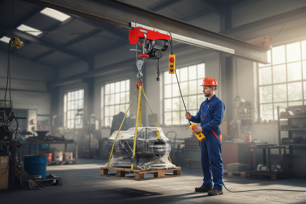 Atlas PA 1200 A Elektrikli Vinç 1200W 600kg Kablolu Tavan Vinci