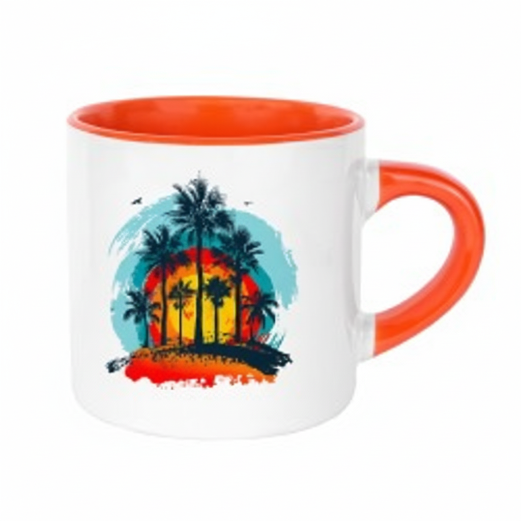 Sublimasyonlu Turuncu Nescafe Fincanı Kutulu - Kişiselleştirilebilir