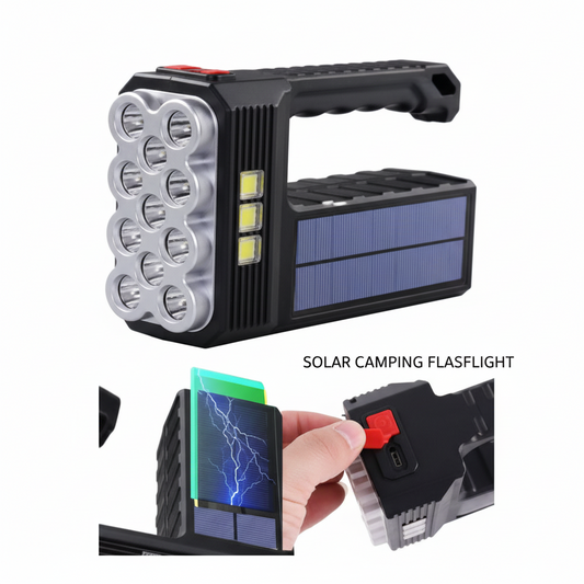 Volemi V-11 Solar Kamp Feneri - 4 Modlu Güneş Enerjili USB Şarjlı LED Fener